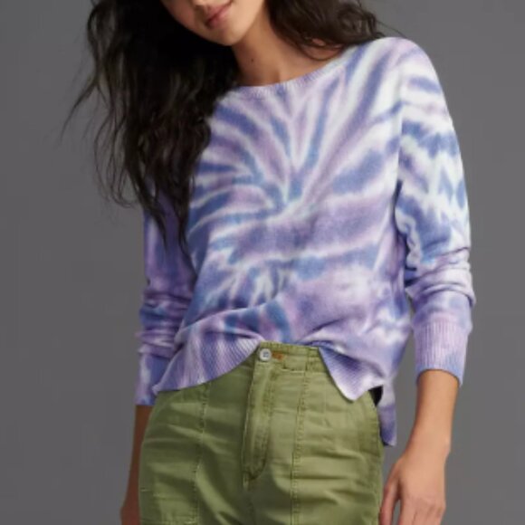 Anthropologie x Design Studio - Lilac Tye-Dye Sweater Spiral Pullover | Large - Picture 1 of 9